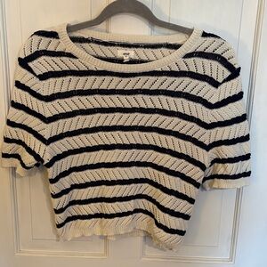 Aerie Navy and Cream Knit Sweater xl excellent